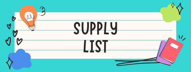 Supply list text on background