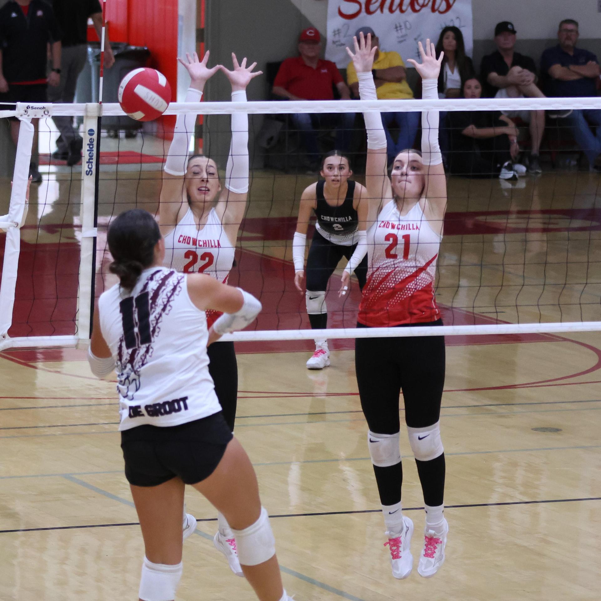 Varsity Volleyball playing vs. Fresno Christian 16
