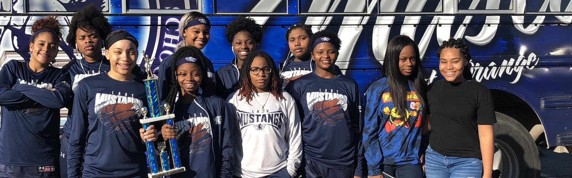 Congratulations Lady Mustangs on your basketball tournament trophy!