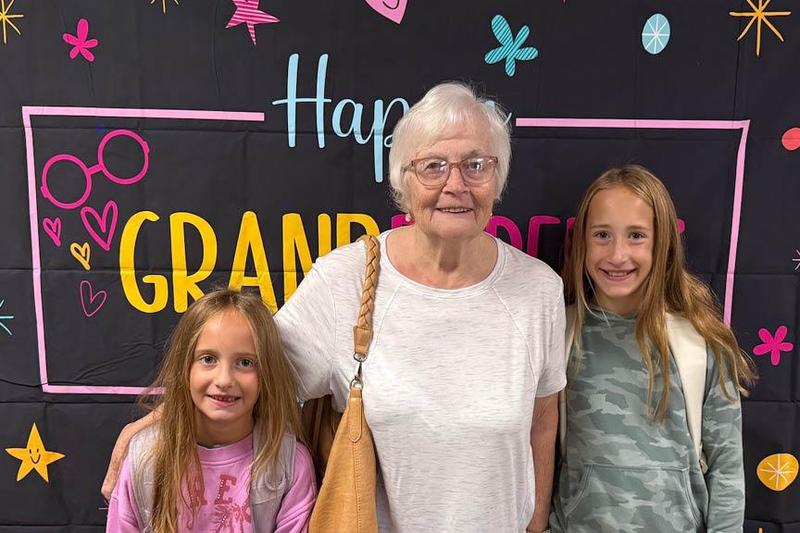 Elli (grade 2) and Addi (grade 5) Lancz with their Grandmother, Patricia Castelli