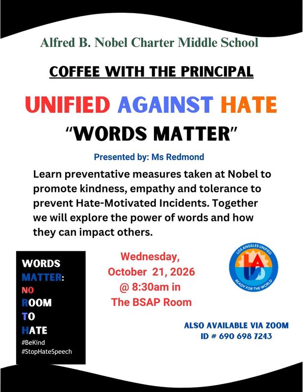 Coffee with the Principal "Unified Against Hate"