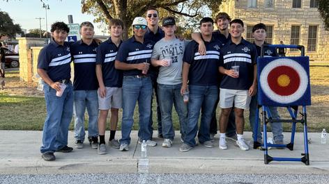 Varsity Football team members at National Night Out