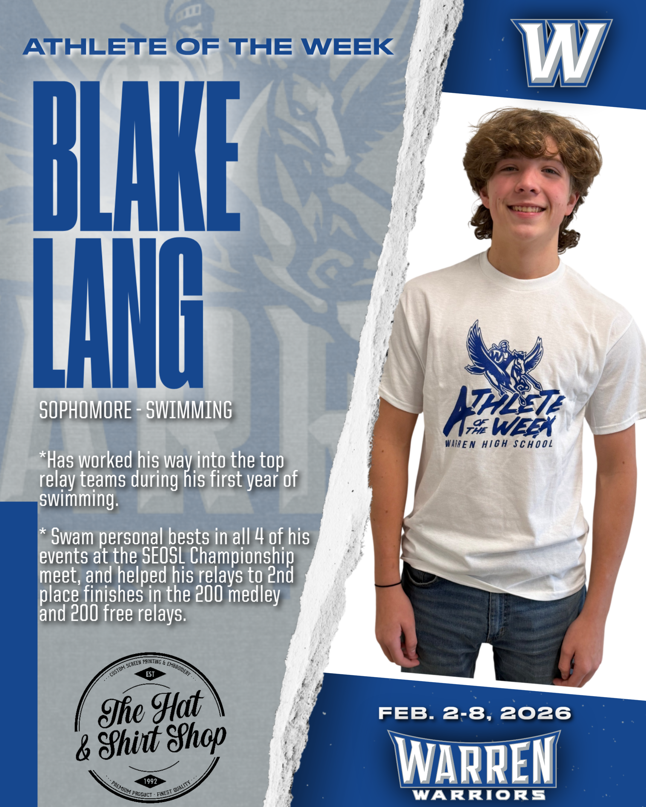 Athlete of the Week – Athletic Honors – Warren Local High School Athletics