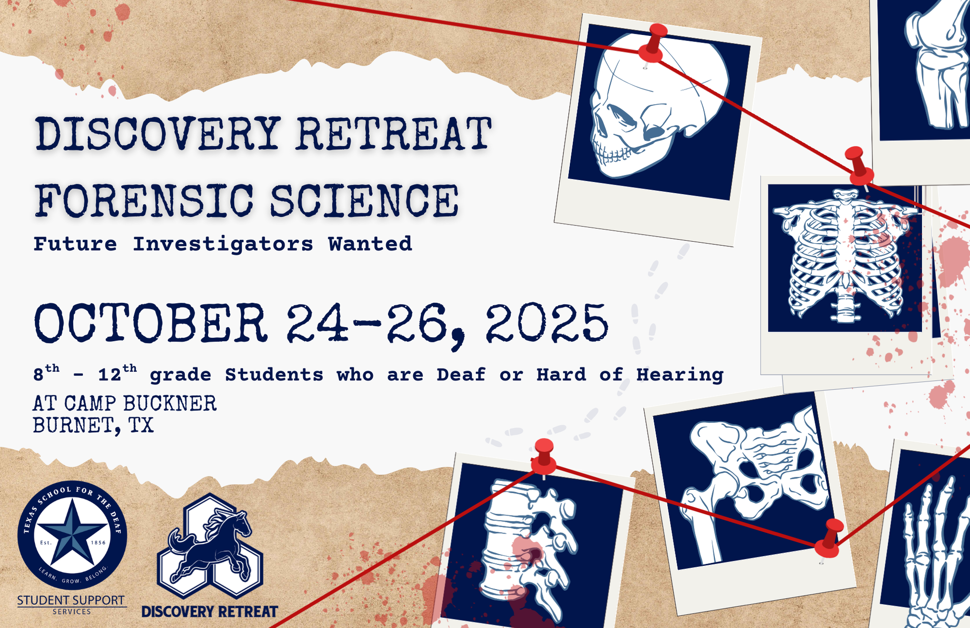 Flyer for Discovery Retreat: Forensic Science, October 24–26, 2025