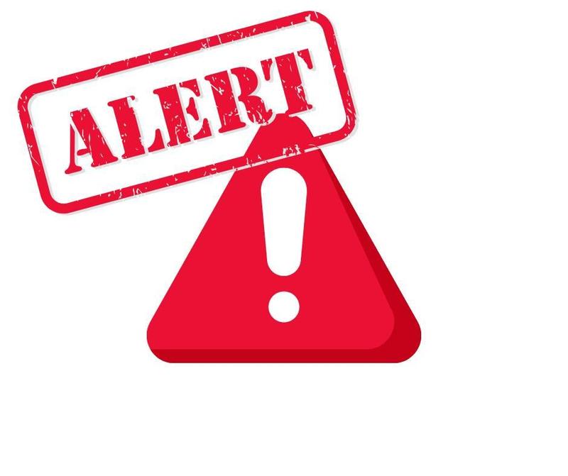 Image with text in red that says ALERT!