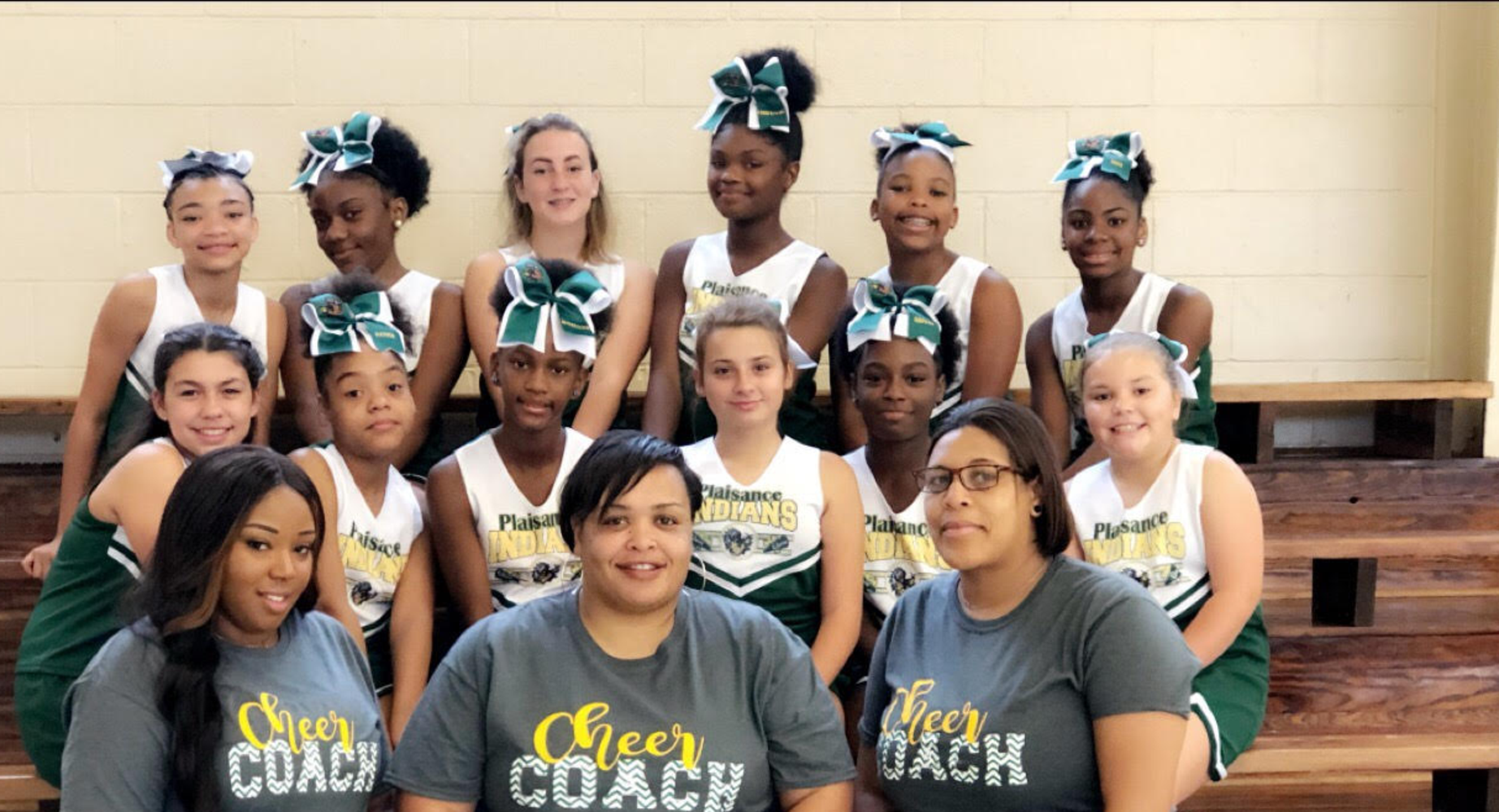 Plaisance Middle School 2019-2020 Cheerleaders and Coaches! Go Indians