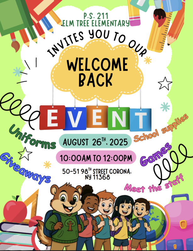 Welcome back event English flyer