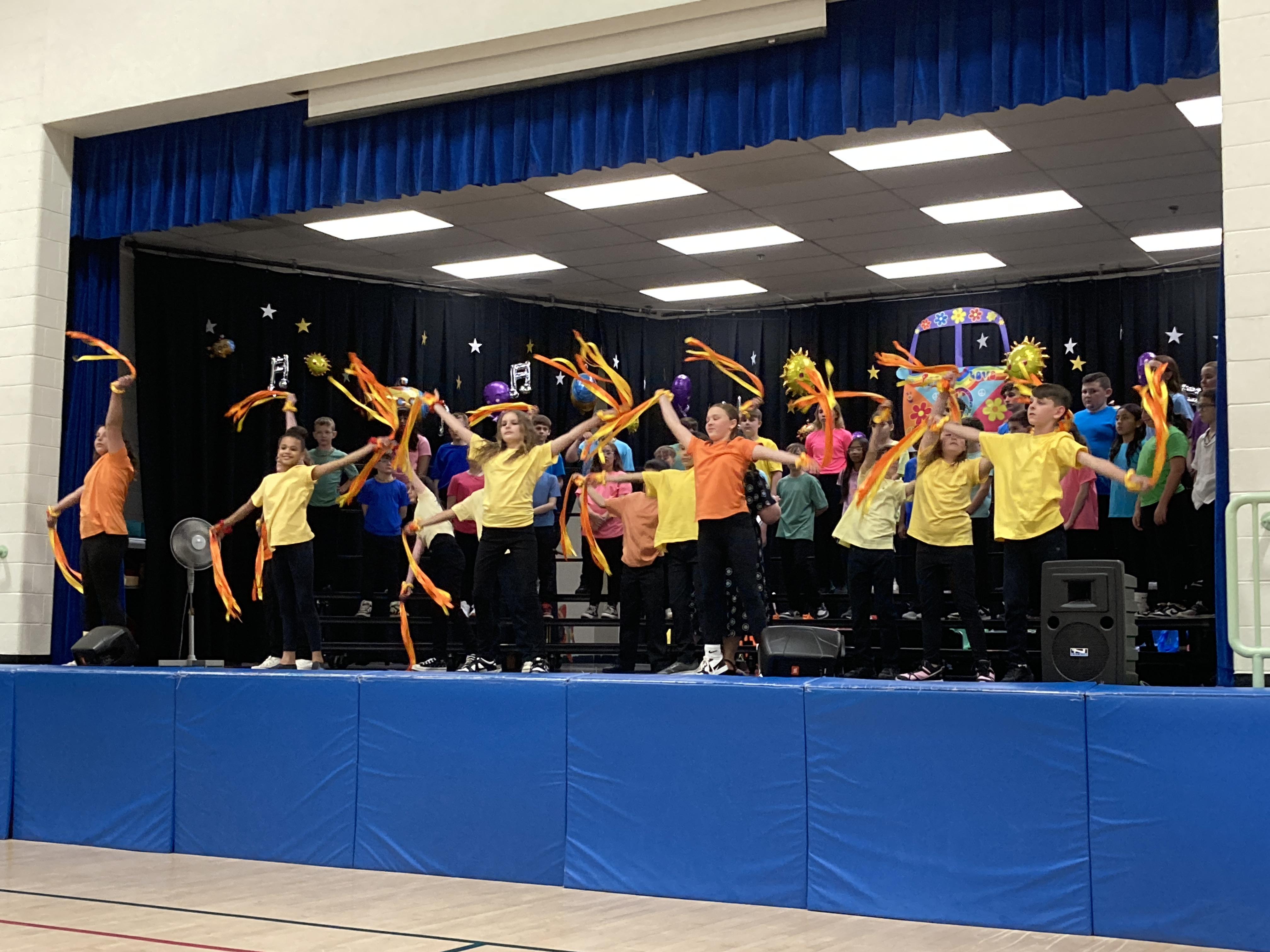 Singing at concert