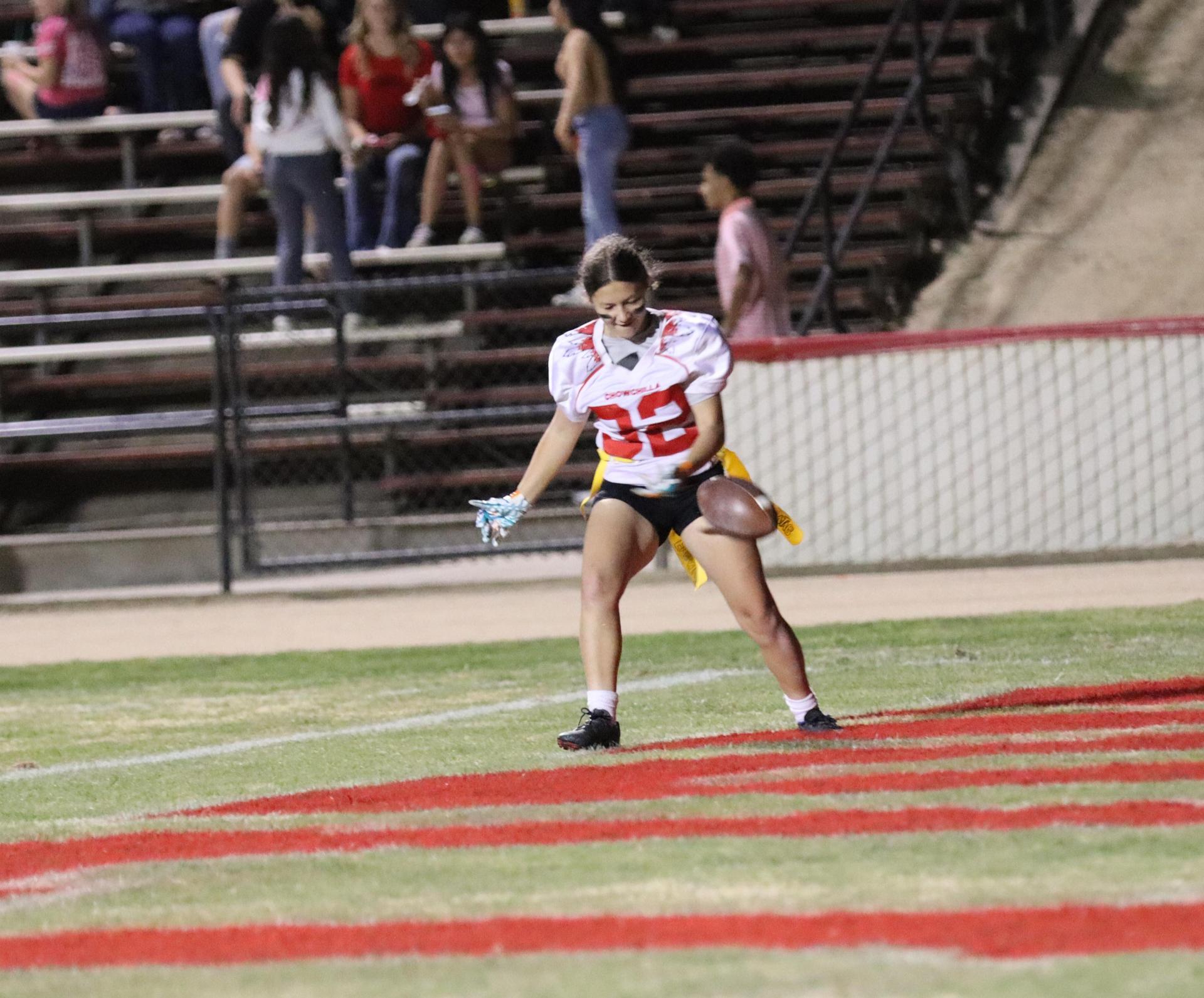 girls playing flag football