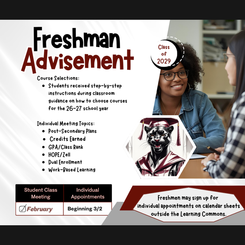 Freshman Advisement Information