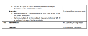ELAC 10.7.25 Meeting Agenda Part 2 Bilingual