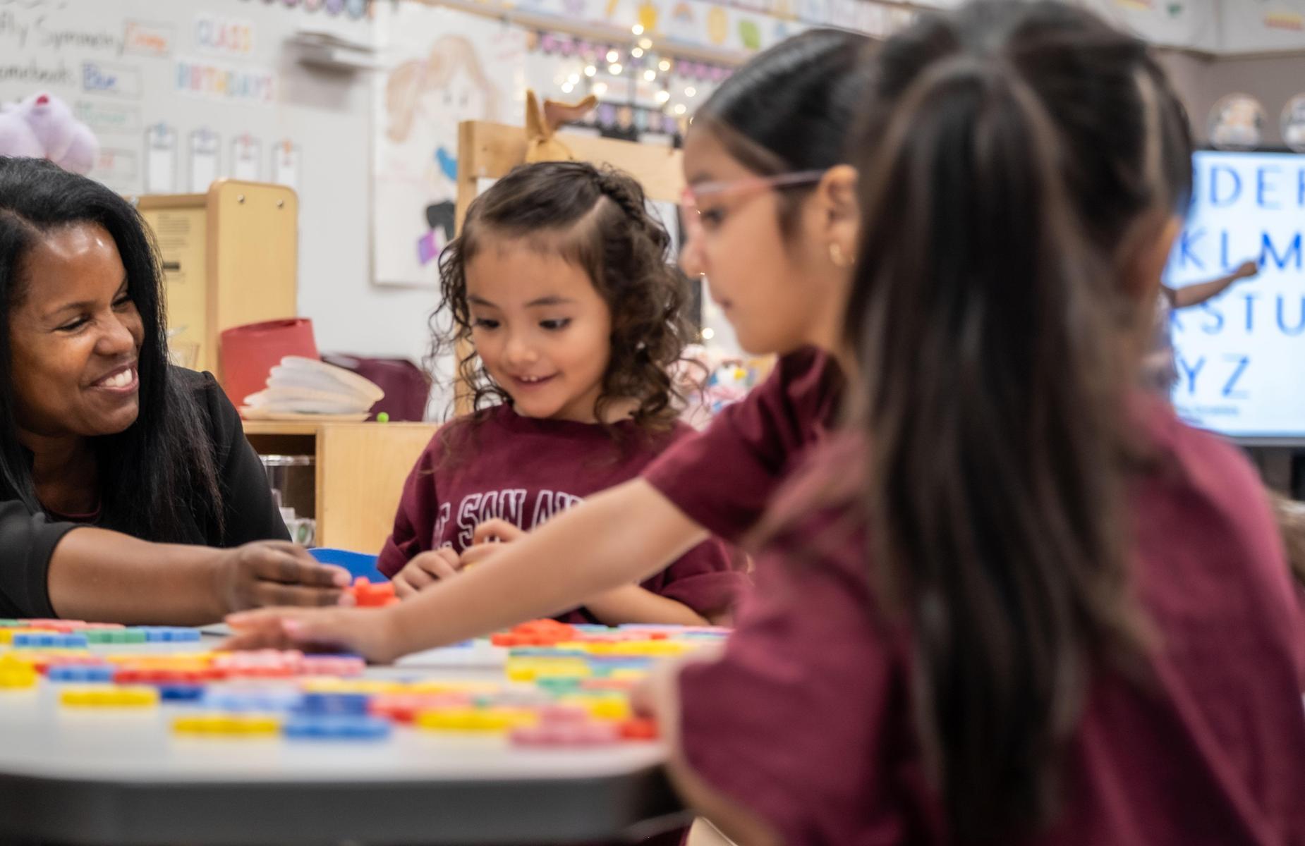 Mt. San Antonio College donated shirts to a TK class at Vejar Elementary School.