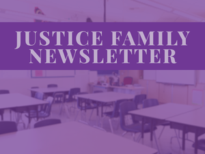 promo graphic - Justice Intermediate School newsletter
