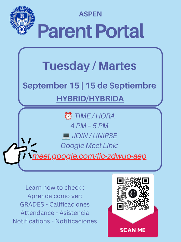 Parent Portal Workshop/Taller de Portal de Padres