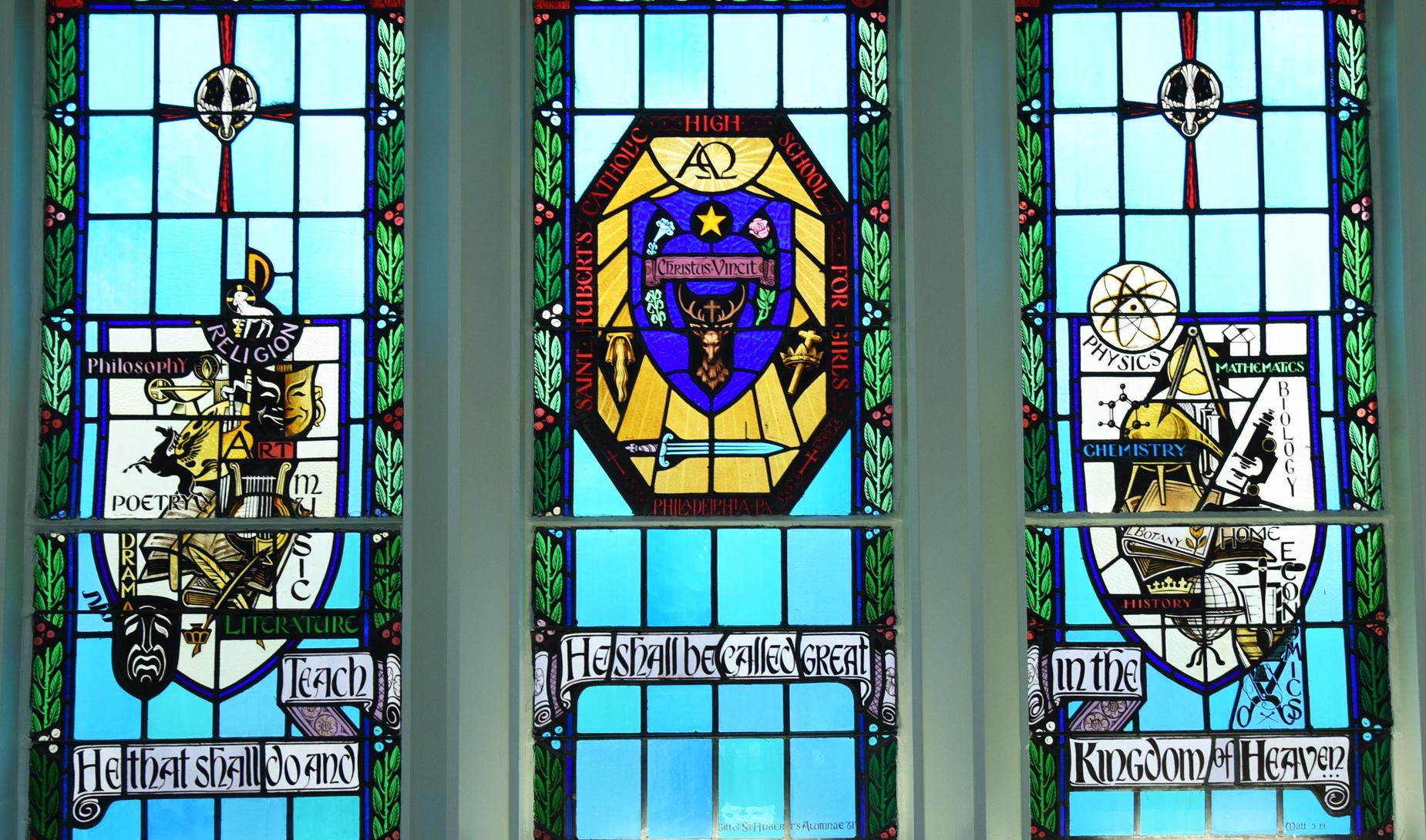 Saint Hubert stainted glass window