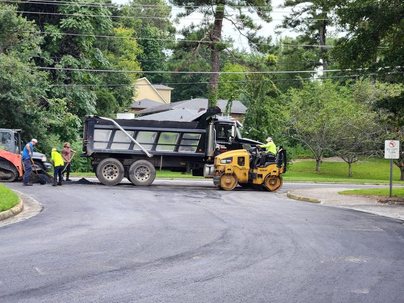 Crews Repaving TDSA's campus