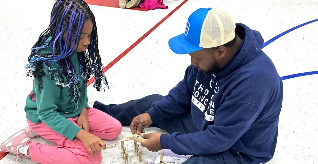 Parent and student working together during STEM Night