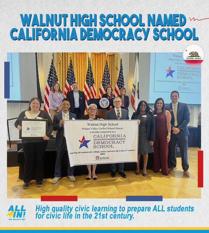 Walnut High School Named California Democracy School Walnut High School