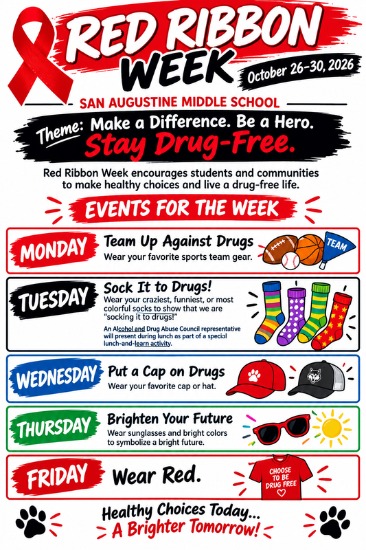 rED rIBBON wEEK dAILY THEMES