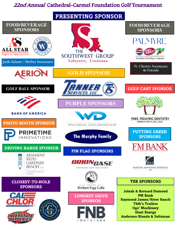 Cathedral-Carmel Foundation Golf Tournament Sponsors - We THANK YOU! Featured Photo