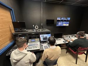 Students operating equipment in Frenship Media Program