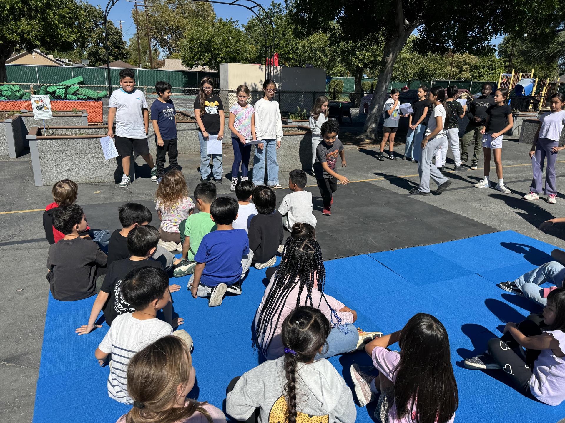 Students working on stewardship project