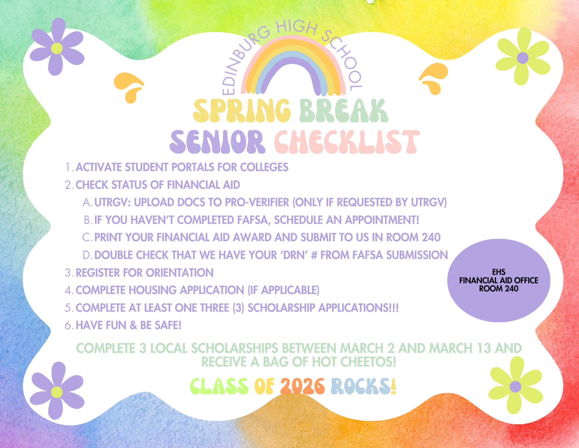 Senior Break Checklist