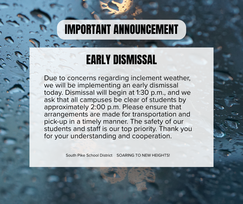 spsd early dismissal january 2026