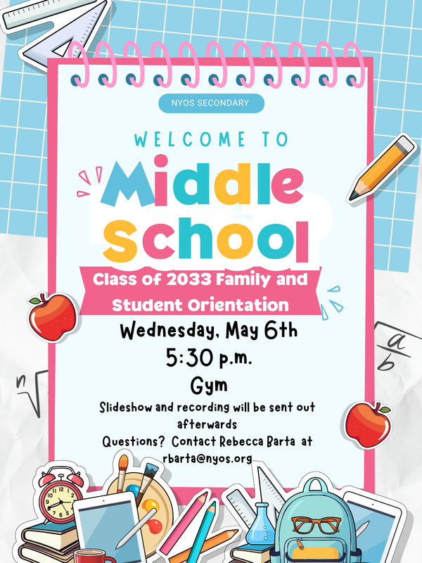 Middle School Orientation for Current 5th Grade Students & Family Featured Photo