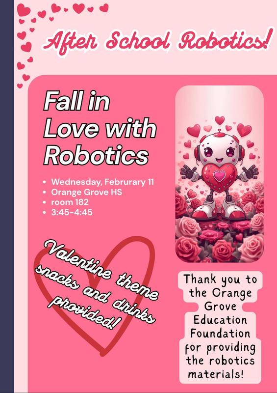 Come Join the Robotics Club Feb. 11 @ 3:45 PM Room 182 Featured Photo