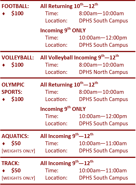 STP Schedule High School