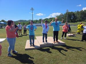 Photo of students in the track and field team