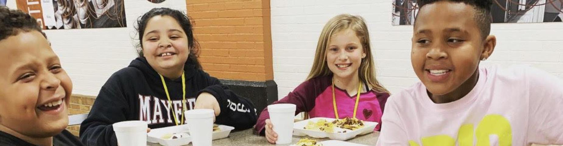 These CAH students are enjoying a snack.