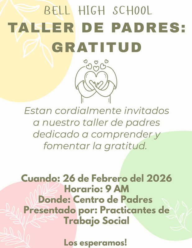 Taller para Padres: La Gratitud