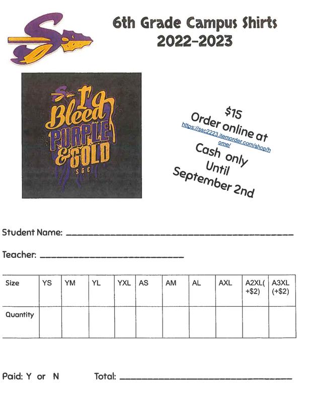 Sixth Grade Campus Shirts 2022/2023 Featured Photo