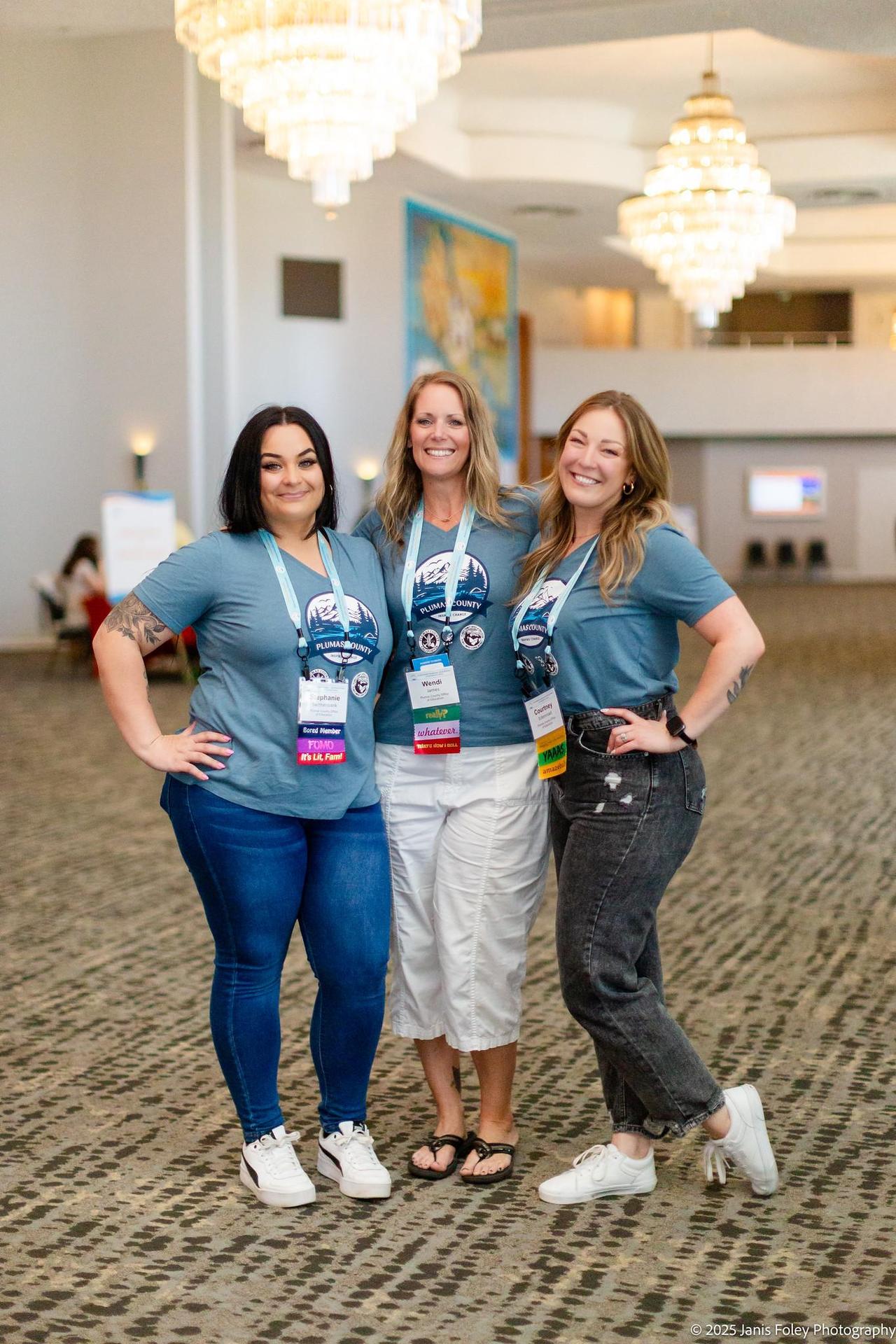 PCOE PUSD prevention team of three women at a conference
