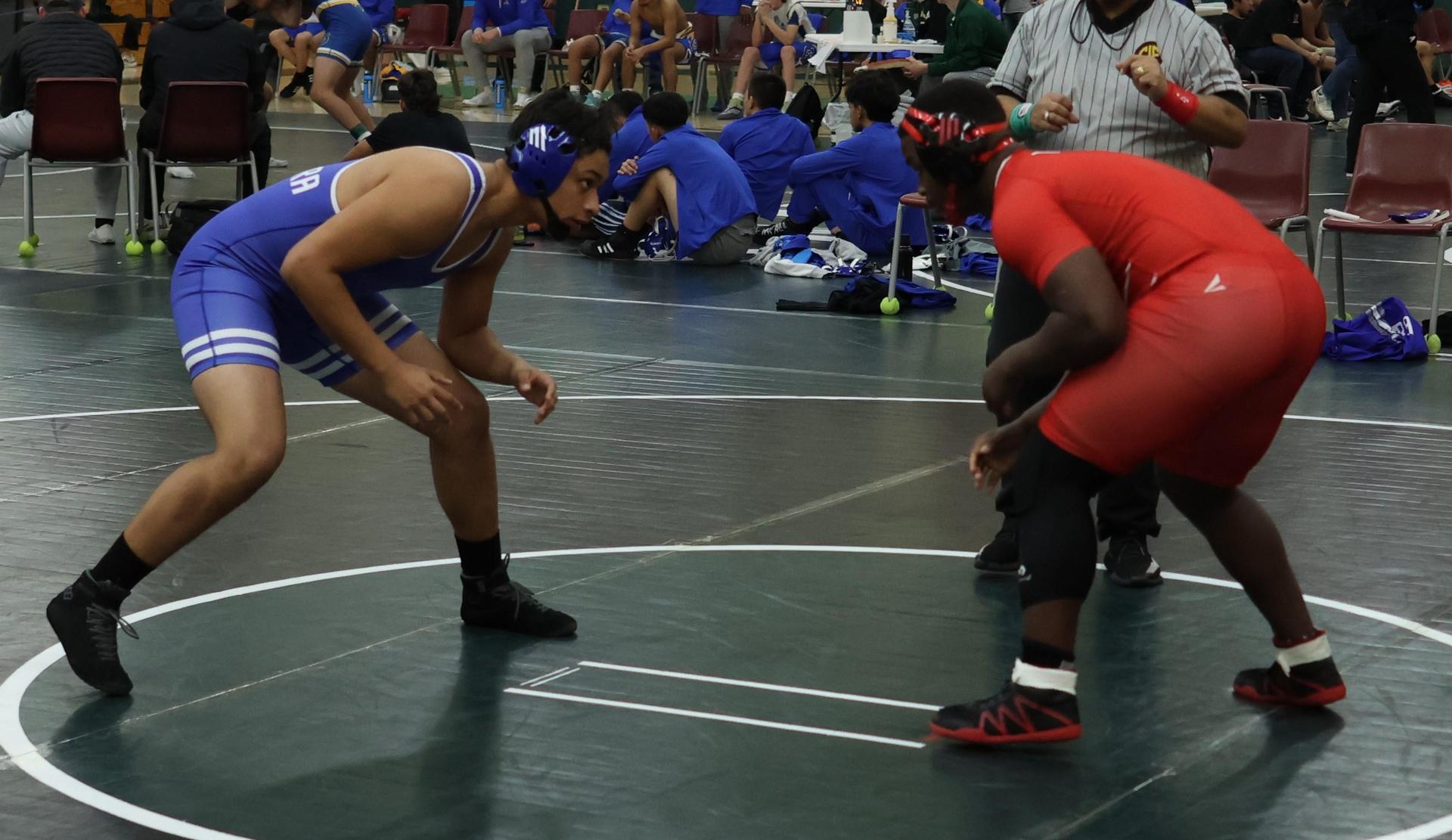 Boys wrestling in the Liberty Duals event 34