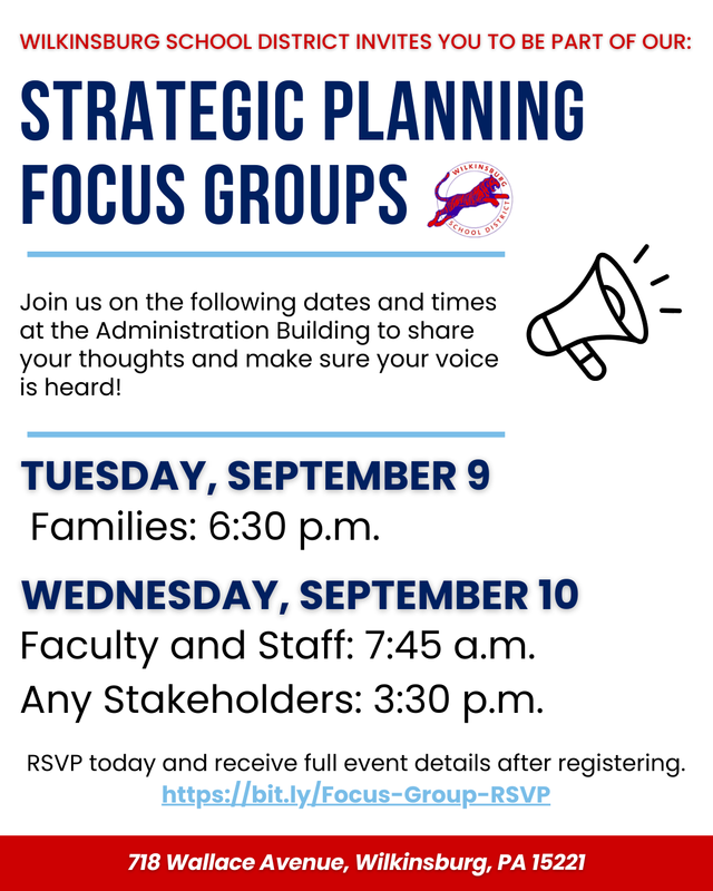 Strategic Plan Focus Groups flyer