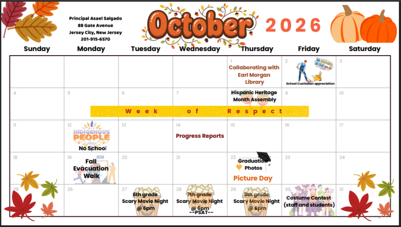 October Calendar 2026