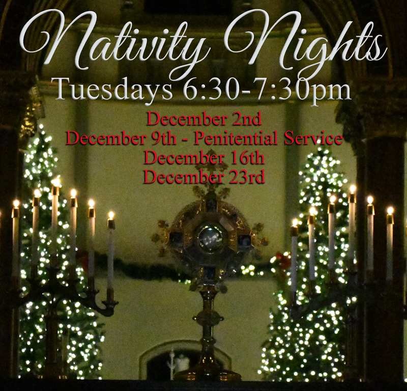 Holiday Stress? Come to Nativity Nights on Tuesdays and spend some quiet time with the Lord. Featured Photo