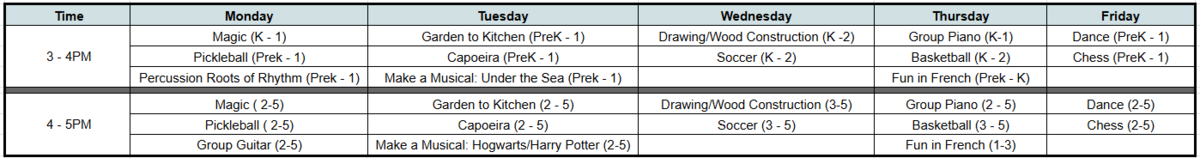 updated calendar