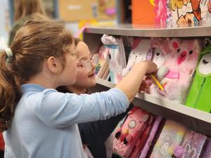 students at the book fair