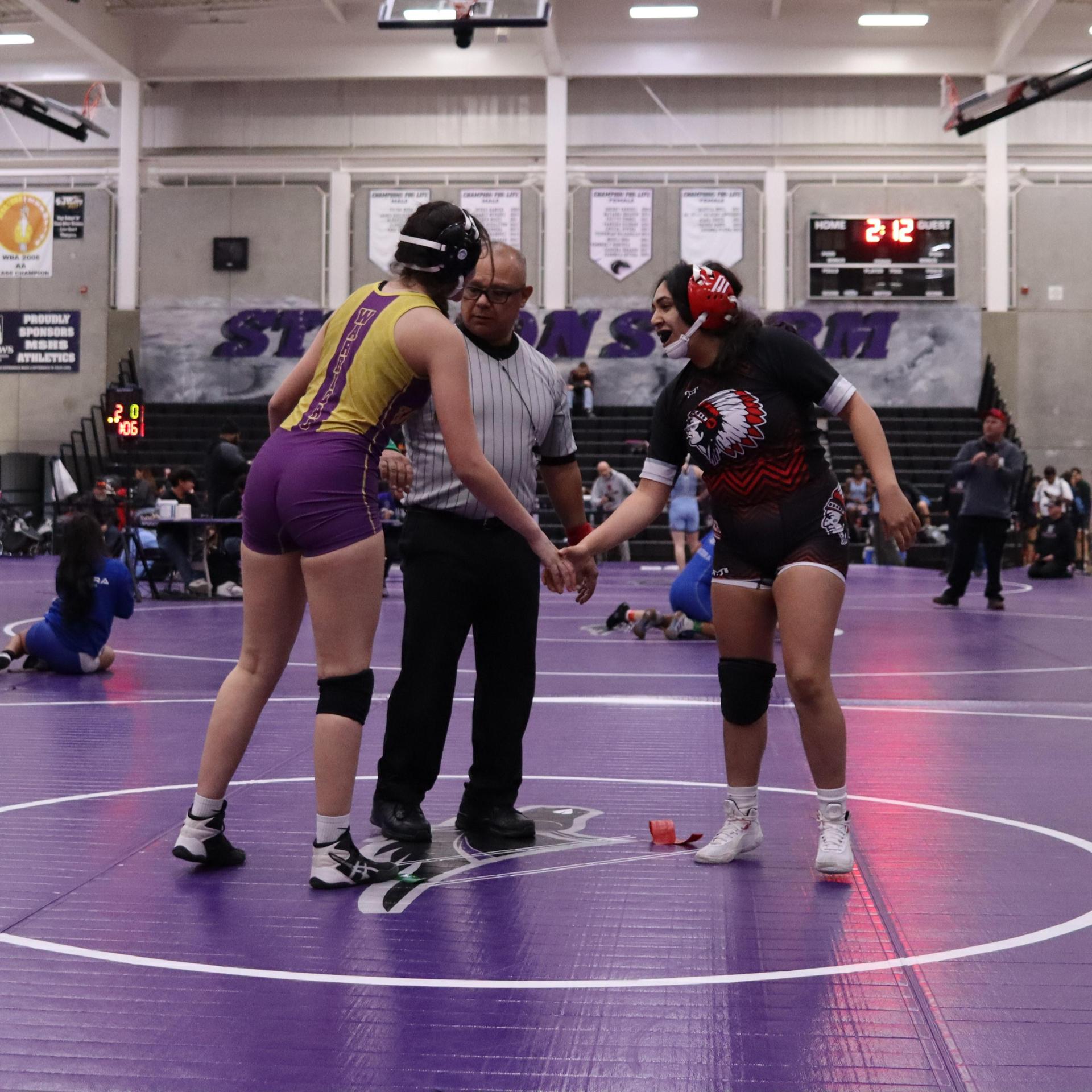 Girls wrestling at madera south