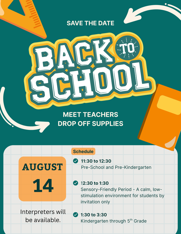 SAVE THE DATE: Back To School! Meet the Teachers and Drop off Supplies