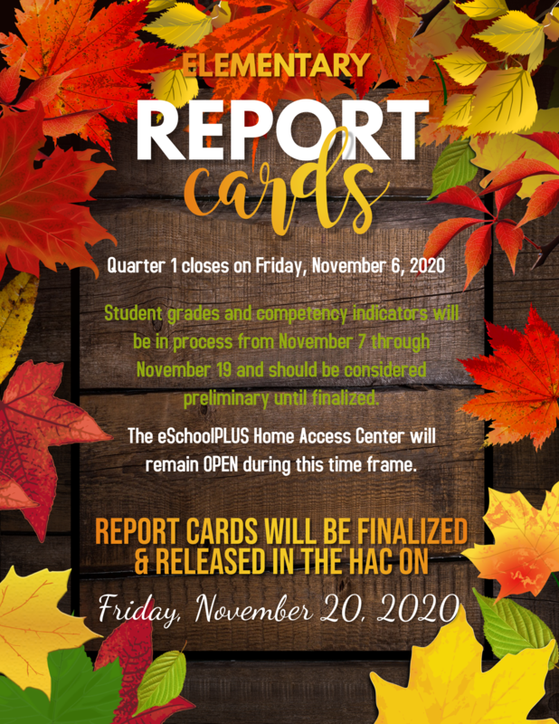 Elementary Report Cards finalized Nov. 20th Featured Photo