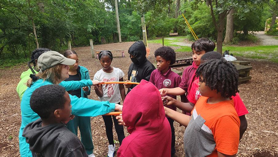 CMSA middle school students enjoy an outdoor field trip