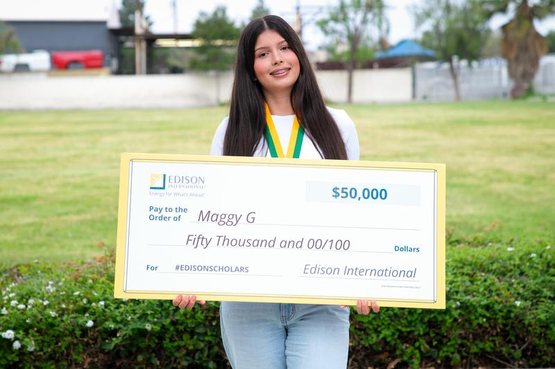 Whittier High School senior Maggy Guerrero celebrates being named a 2026 Edison Scholar.