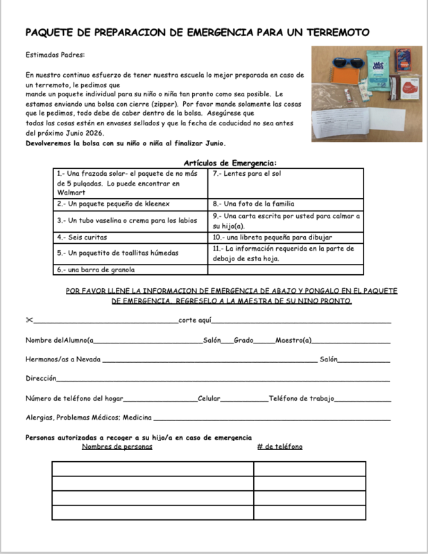 Kits de preparación para terremotos
