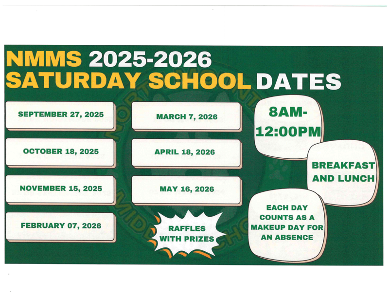 Sat School Dates - Eng