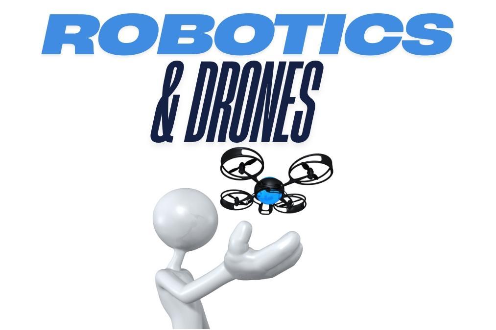 human shaped figure flying a drone